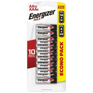 Pack de Pilas AAx10 y AAAx6 ENERGIZER, ideal para proyectos de robótica y electrónica