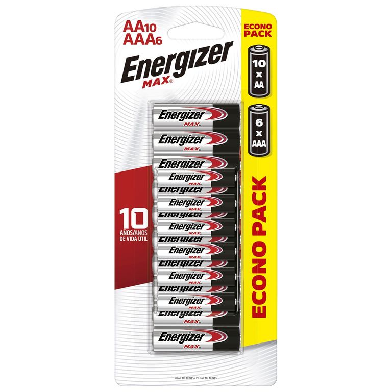 Pack de Pilas AAx10 y AAAx6 ENERGIZER, ideal para proyectos de robótica y electrónica
