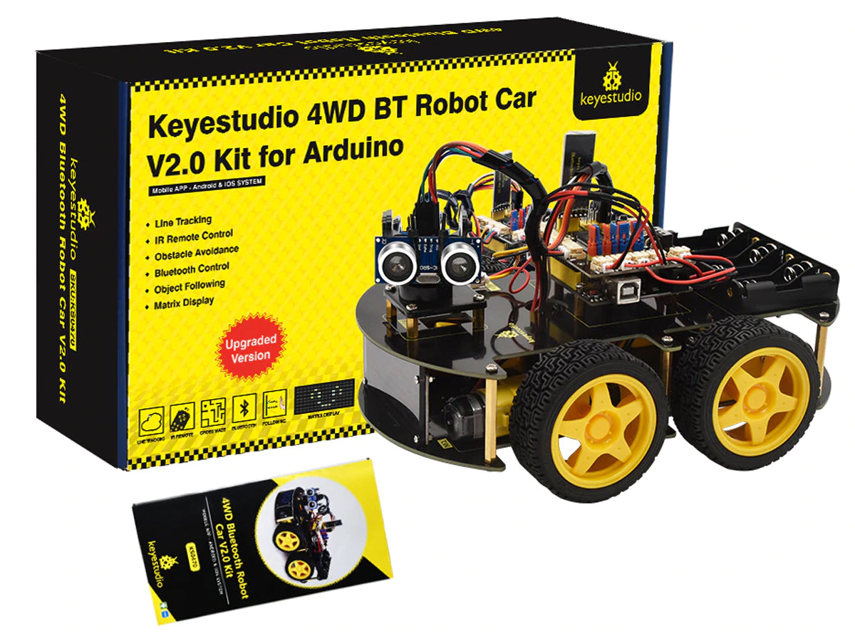 Kit Auto Inteligente 4WD Bluetooth Multifuncional V2 de Keyestudio en uso