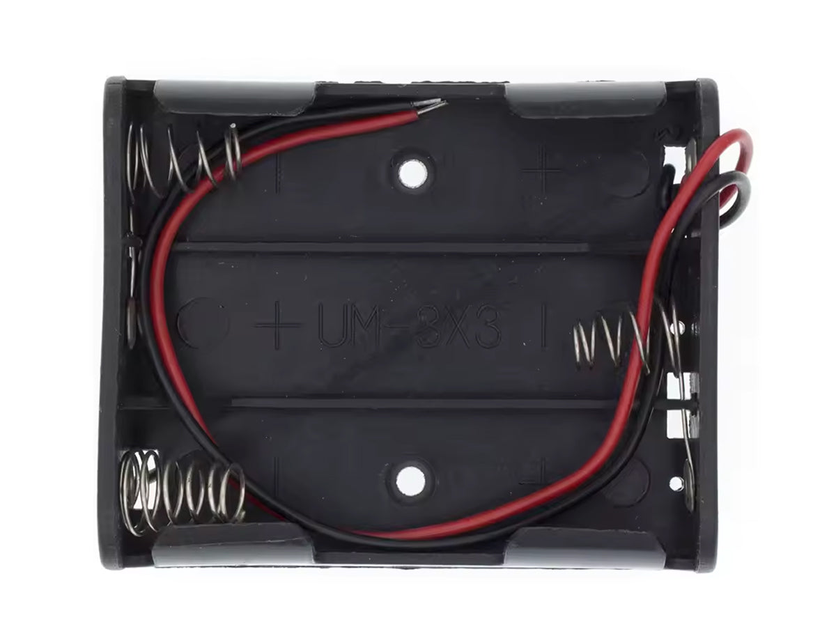 Caja Portapilas 3 x 1.5v Doble A Tenstar, ideal para proyectos de robótica y electrónica