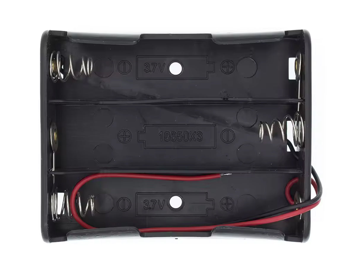 Porta Batería 18650 x 3 Tenstar, ideal para proyectos de robótica y electrónica.
