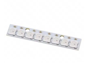 Tira LED WS2812B RGB de 8 LEDs direccionables, ideal para proyectos de robótica y electrónica