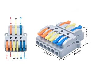 Conector Rápido KV436-C 3 In 6 Out para proyectos eléctricos y domótica