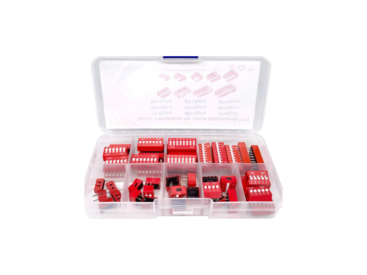 Kit Interruptores DIP 45 piezas RobotLinKing para proyectos electrónicos