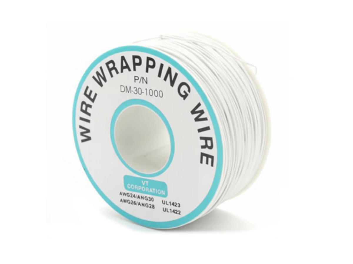 Cable 30 AWG RobotLinKing blanco, ideal para proyectos de robótica y electrónica.