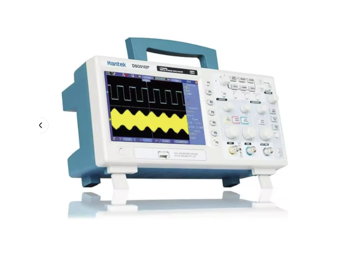 Osciloscopio Digital Hantek DSO5072P en uso en laboratorio