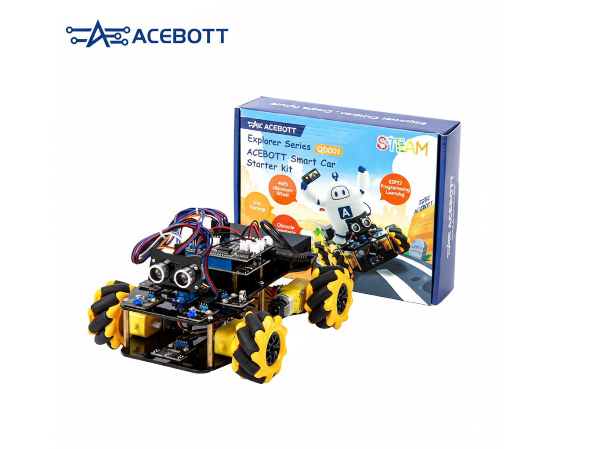 Kit Auto 4WD Mecanum ACEBOTT ESP32, ideal para proyectos de robótica y educación