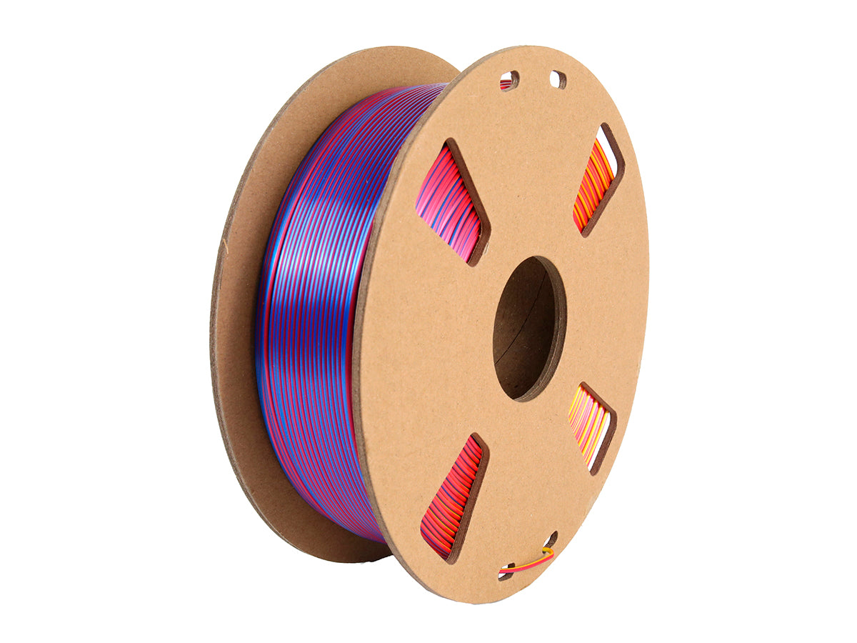 Filamento PLA Seda Tricolor Azul Amarillo y Fucsia Artillery 1.75mm para impresión 3D