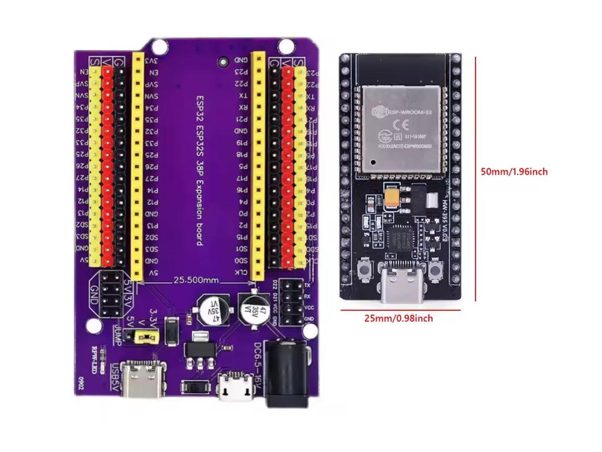 Kit de Desarrollo ESP32 DevKitC con Placa de Expansión para proyectos de robótica